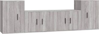 vidaXL Vidaxl - Set De Muebles Para Tv 4 Pzas Madera Contrachapada Gris Sonoma