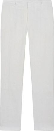 Brooks Brothers Tailored Linnen Broek - Dames - Straight fit broeken - Wit - S - Linnen - Broeken