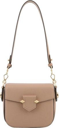 Pourchet Tassen, Dames, Beige, ONE Size, Leer, Kleine loper mastic - van leer