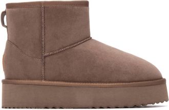 Xti Womens Suede Platform Ankle Booties In Taupe