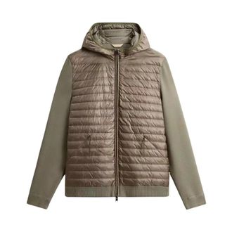 Woolrich Light Jackets, male, Green, Size: XL Allen Hybrid Jacket