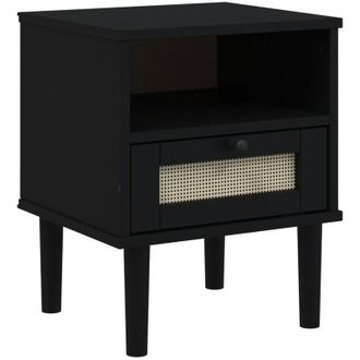 vidaXL Furniture Limited - Mesita Noche Senja Aspecto Rat&aacute;n Madera Pino