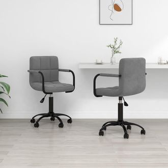 vidaXL Vidaxl - Sillas De Comedor Giratorias 2 Unidades Terciopelo Gris Oscuro