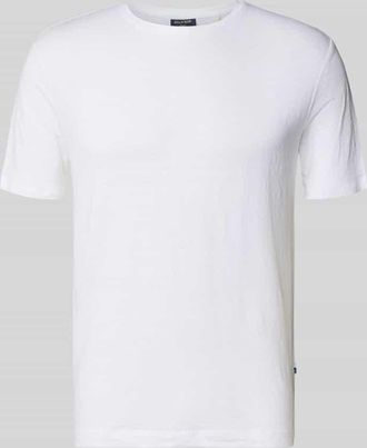 Olymp Level 5 T-Shirt aus Leinen-Elasthan-Mix mit Rundhalsausschnitt in Weiss, Gr&ouml;&szlig;e XXL