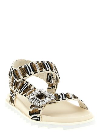 Roger Vivier Womens Multicolor Polyester Flat Sandals