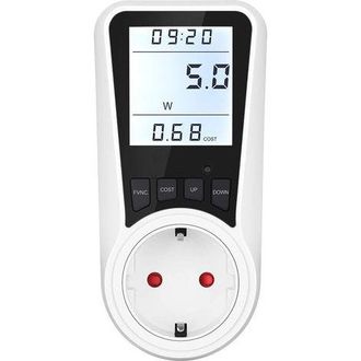 OEM Toma De Corriente Digital, 230 V, 16 A, 3680 W, Protecci&oacute;n Contra Sobrecarga, Pantalla Digital, Blanca