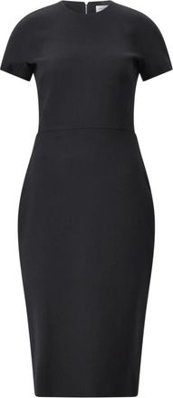 Victoria Beckham Wool Crepe Midi Jurk - Dames - Casual kleedjes - Zwart - 2XL - Wol - Kleedjes