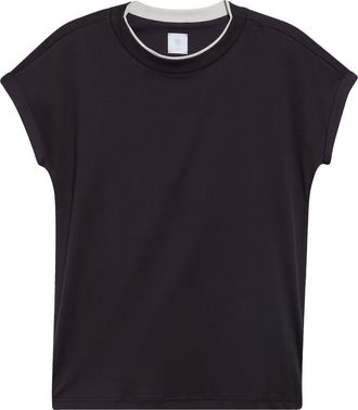 Eleventy Contrast Trim Crewneck T-Shirt in 177-02 Amethyst Sand at Nordstrom, Size X-Large