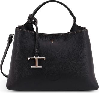 Tod's Micro Leren Shopping Bag - Dames - Tassen - Zwart - Maat: ONE Size Zijde