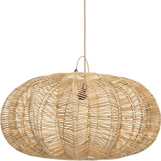 Bazar Bizar L&aacute;mpara colgante de rat&aacute;n en marr&oacute;n 65x65x45 cm