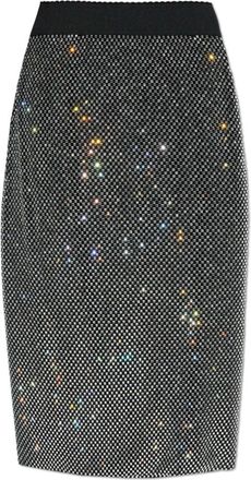 Dolce & Gabbana Glinsterende Rok - Dames - Midirokken - Grijs - XS - Polyester - Rokken