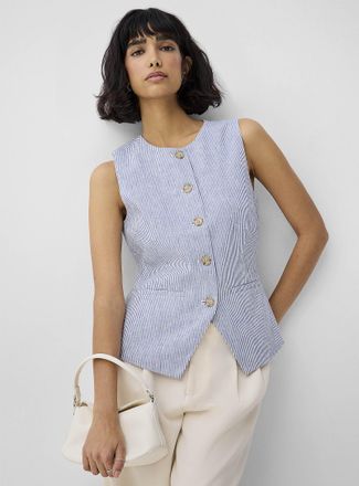 Icone Womens Linen-blend vest