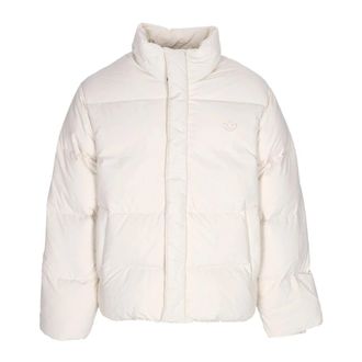 adidas Witte Down Puffer Jas met Hoge Kraag - Heren - Ski Jassen - Beige - XL - Fitness