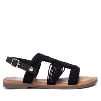 Xti Womens Braided Strap Flat Sandals In Black