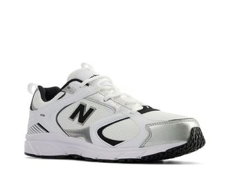 New Balance Mens 408 Sneaker, White-Silver-Black, 3.5 UK
