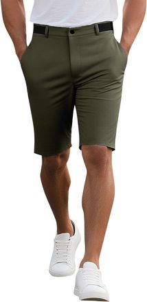 Generic Stretch Chino Shorts For Men Uk Mens Flat Front Shorts Golf Dress Half Pants Knee Length Chino Bottoms Lightweight Casual Formal Short Pants Quick Dry