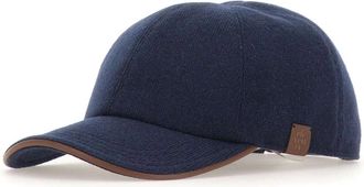 Eleventy Cashmere Hoed - Heren - Petten - Blauw - ONE Size - Leer - Accessoires