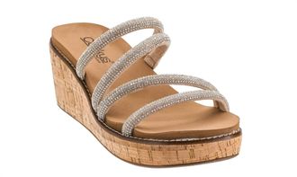 Corkys Footwear Womens Summer Glow Wedge Sandals In Rhinestone