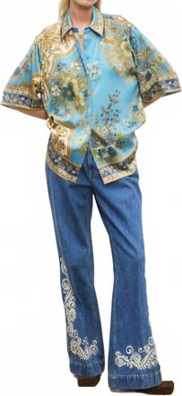 Alemais Cassie Silk Shirt In Blue