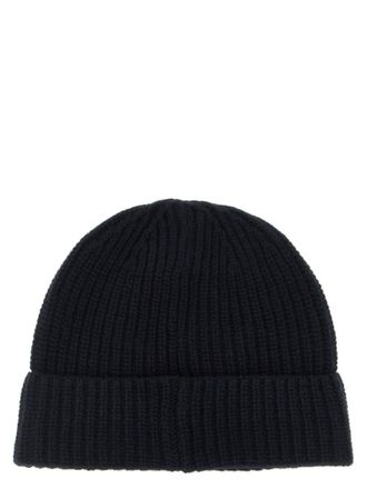 Stone Island N100012 Ribbed Wool Beanie - Navy