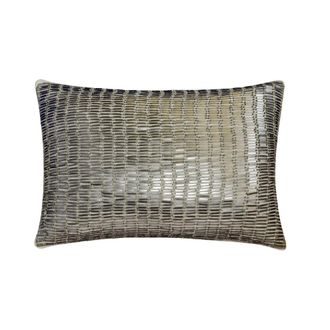 OEM Funda De Almohada Lumbar De Lujo Homecentric De 30 X 56 Cm (12 X 22) En Color Plata, Con Bordado Art&iacute;stico De Seda Con Cuentas Hecho A Mano Y Estilo G