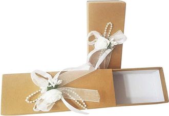 Trade Shop Trade Shop - Bomboniera Bomboniere 6 Pezzi Scatola Avana Fiore Cc6244 Carta 17x6x4cm Confetti
