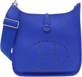Herm&egrave;s Pre-owned Vintage Shoulder Bag - Dames - Vintage Schoudertas - Blauw - ONE Size - Leer - Vintage
