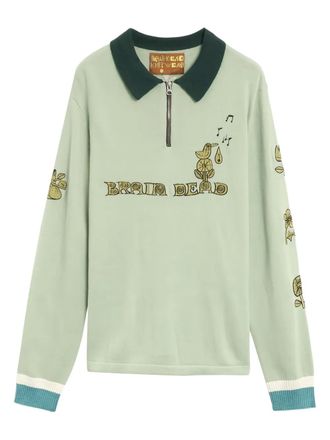 Brain Dead Lex polo shirt - unisex - Acrylic/Wool/Nylon/Alpaca Wool - S - Green