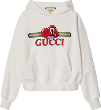 Gucci (WMNS) Gucci Cotton Jersey Sweatshirt With Patch Off White 768122-XJGHG-9088