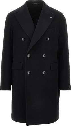 Tagliatore Double-breasted wool and cashmere coat Man 46