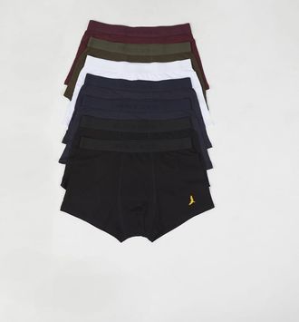 Brave Soul Confezione da 7 boxer neri con ricamo-Nero