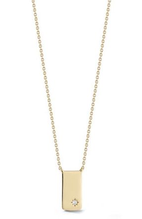 Dana Rebecca Designs Cynthia Rose Diamond Starburst Tag Pendant Necklace in Yellow Gold at Nordstrom, Size 18