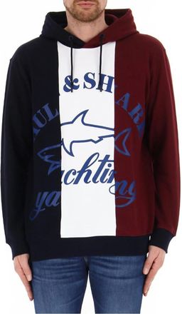 Paul & Shark Paul & Shark Mens Yachting Tricolor Panel Hoodie - Dark Blue Cotton - Size Small