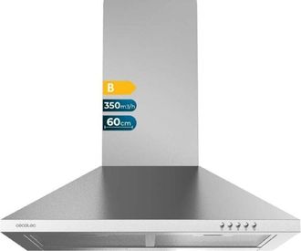 Cecotec Cappa piramidale Bolero flux pm 603500 inox b de 60cm de larga, finitura in acciaio inox, aspirazione 350m3/h, motore 65w, classe b, controllo