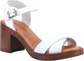 Hush Puppies Georgia Leren Dames Witte Sandalen