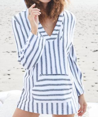 Nic+Zoe Striped Terry Top In White Multi