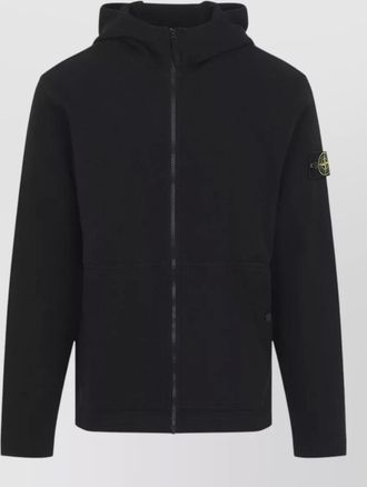 Stone Island cotton zip-up hooded jacket