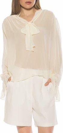 Alexia Admor Bow Shirt in Ivory at Nordstrom Rack, Size X-Small