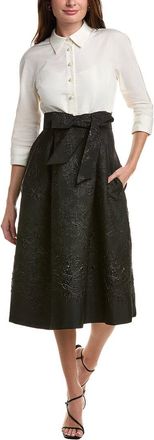 Teri Jon by Rickie Freeman Elbow Sleeve Midi Dress