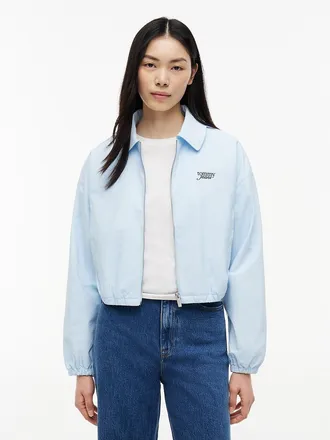 Tommy Hilfiger Womens Tommy Jeans Seersucker Zip Jacket - Light Blue - XS