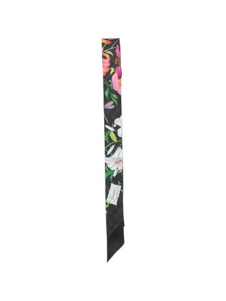 Gucci Black Flora Printed Bandana Scarf