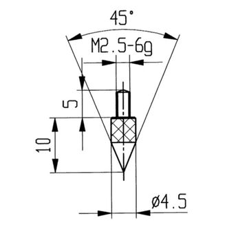 K&auml;fer Conector De Medida, De Carburo, Modelo : Puntiagudo, 45&deg;