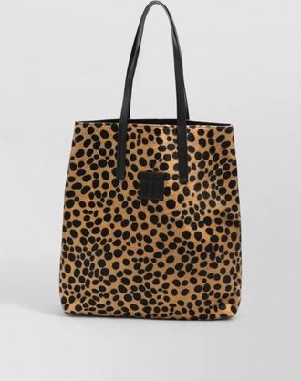 Forte_Forte leather leopard-print tote bag