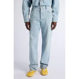 Bottega Veneta Wide Leg Sky Bleached Denim Jeans in Light Bleach at Nordstrom, Size 50