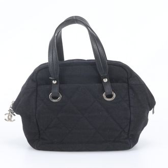 Chanel Black Leather Shoulder Bag Tote Bag (Pre-Owned)