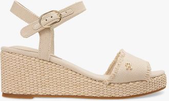 Tommy Hilfiger Womens Woven Wedge Espadrille Sandal - Beige - US 6.5 / EU 37