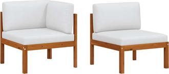 vidaXL Vidaxl - Conjunto De Jard&iacute;n De 2 Piezas Con Cojines De Madera De Acacia Y Cuerda
