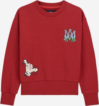 Amiri Kids Sweatshirt Tiger Crew Cotton Red T-Shirts And Polos