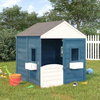 vidaXL Vidaxl - Casa De Juegos Con Puerta Con Cierre Y Macetas Madera Abeto