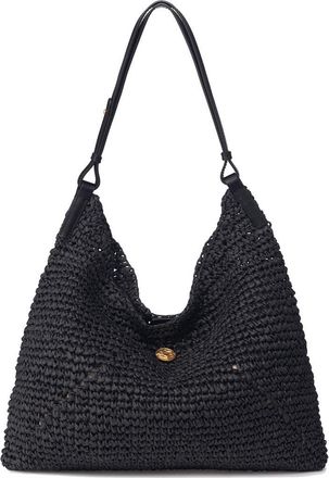 Oryany Raffia Triangle Shoulder Bag in Black at Nordstrom